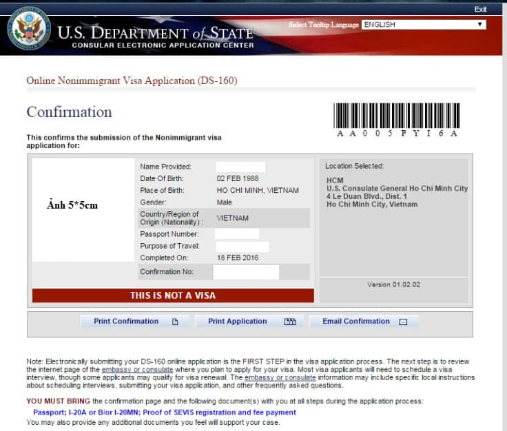 Nộp đơn gia hạn visa du học Mỹ online