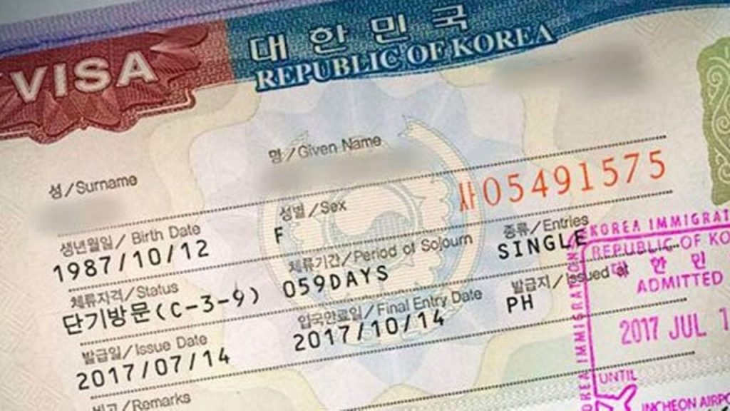 Visa du lịch Hàn Quốc nhập cảnh 1 lần