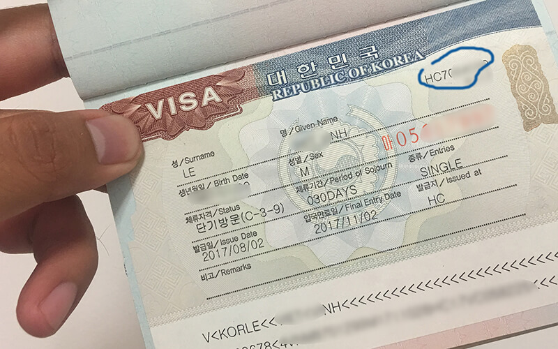 Số visa Hàn Quốc nằm ở đâu?