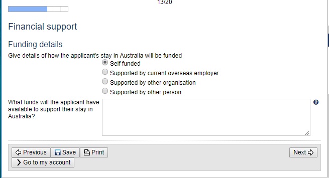 Đơn xin visa Úc online trang 13