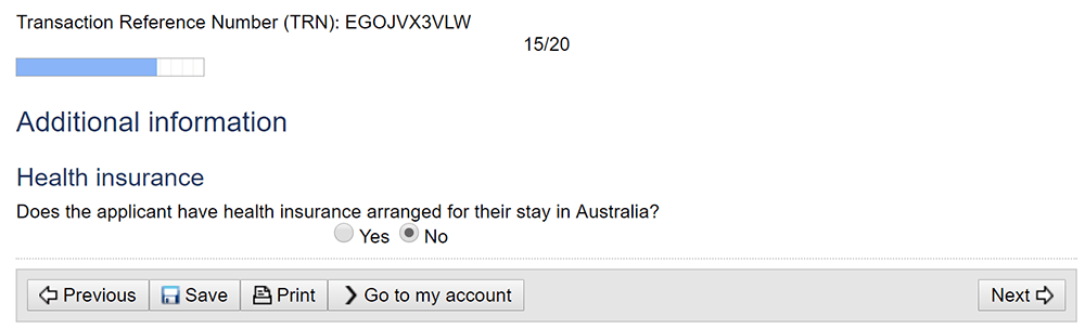 Đơn xin visa Úc online trang 15