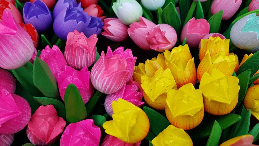 Du lịch Hà Lan mua Hoa tulip gỗ làm quà